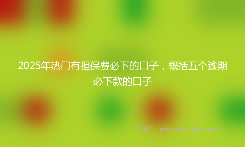 2025年热门有担保费必下的口子，概括五个逾期必下款的口子