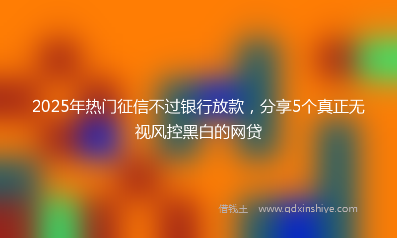 2025年热门征信不过银行放款，分享5个真正无视风控黑白的网贷