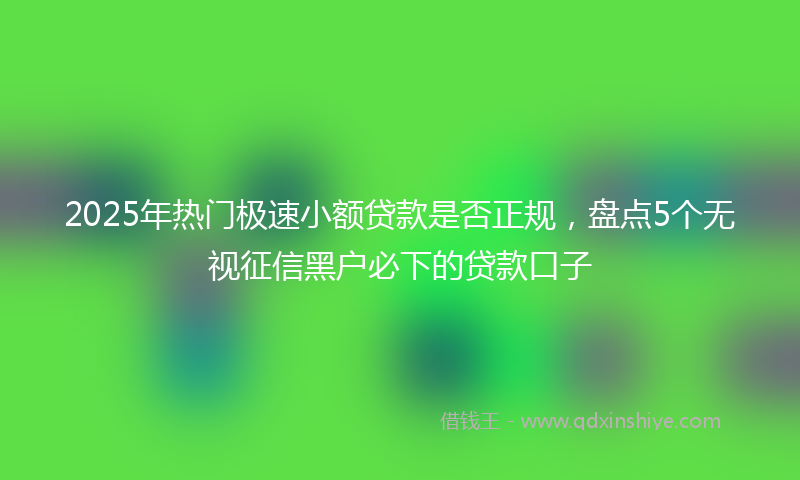 2025年热门极速小额贷款是否正规，盘点5个无视征信黑户必下的贷款口子