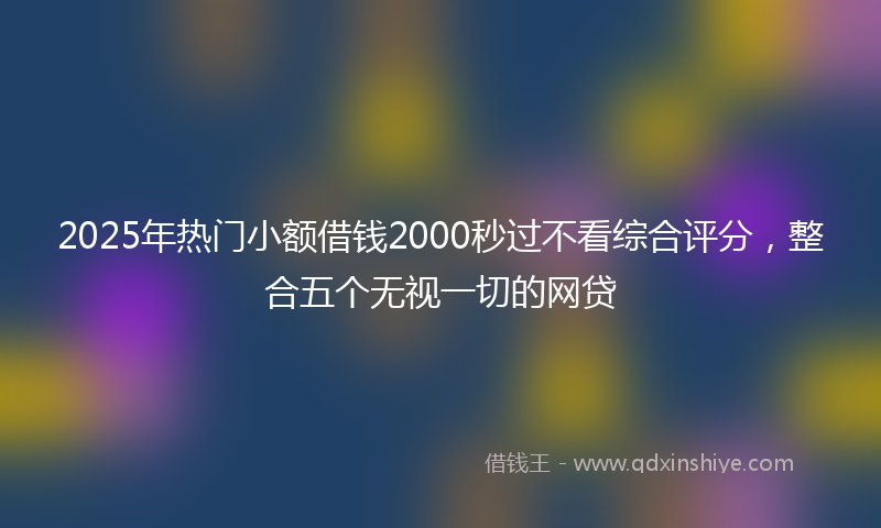 2025年热门小额借钱2000秒过不看综合评分，整合五个无视一切的网贷