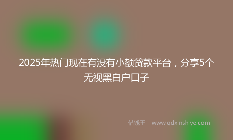 2025年热门现在有没有小额贷款平台，分享5个无视黑白户口子