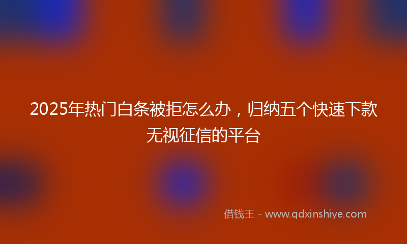 2025年热门白条被拒怎么办，归纳五个快速下款无视征信的平台