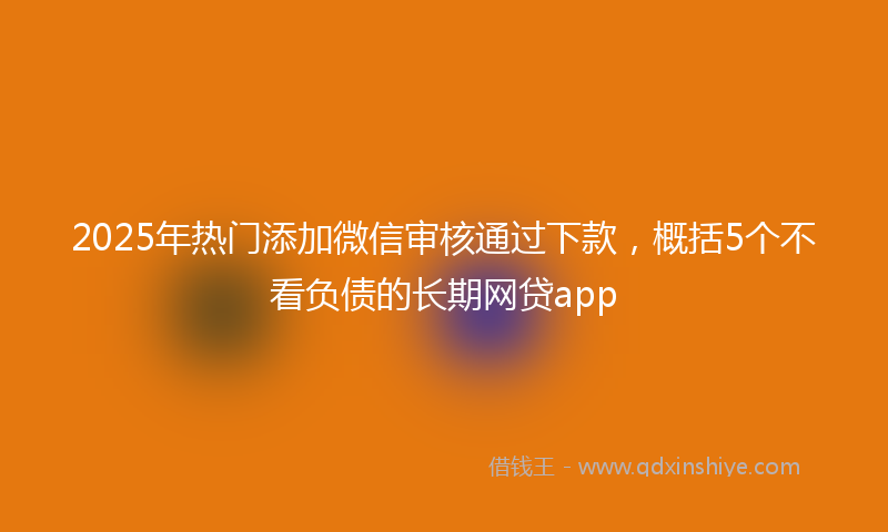 2025年热门添加微信审核通过下款，概括5个不看负债的长期网贷app