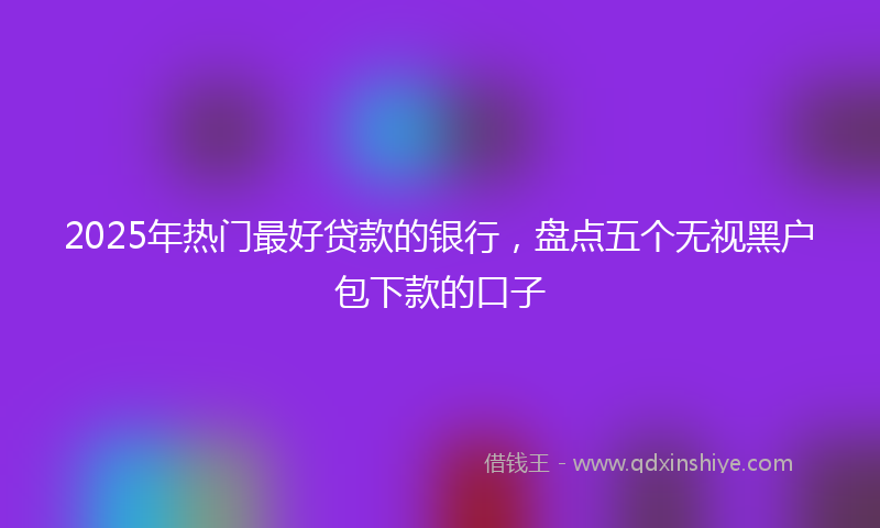 2025年热门最好贷款的银行，盘点五个无视黑户包下款的口子