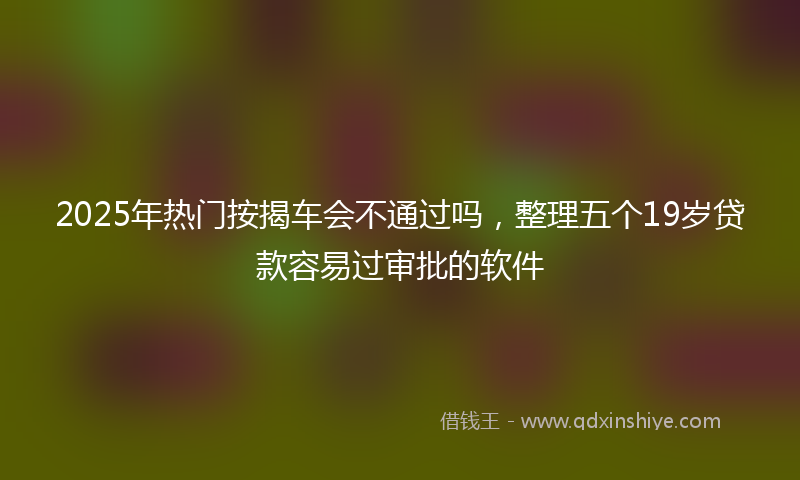 2025年热门按揭车会不通过吗，整理五个19岁贷款容易过审批的软件