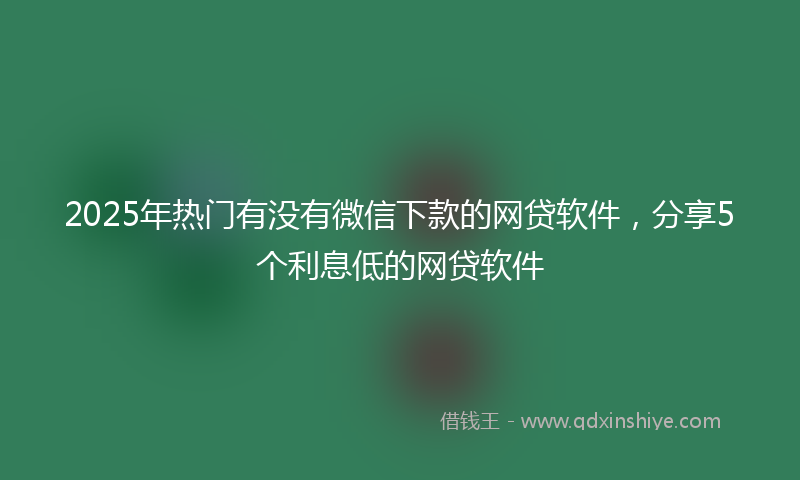 2025年热门有没有微信下款的网贷软件，分享5个利息低的网贷软件