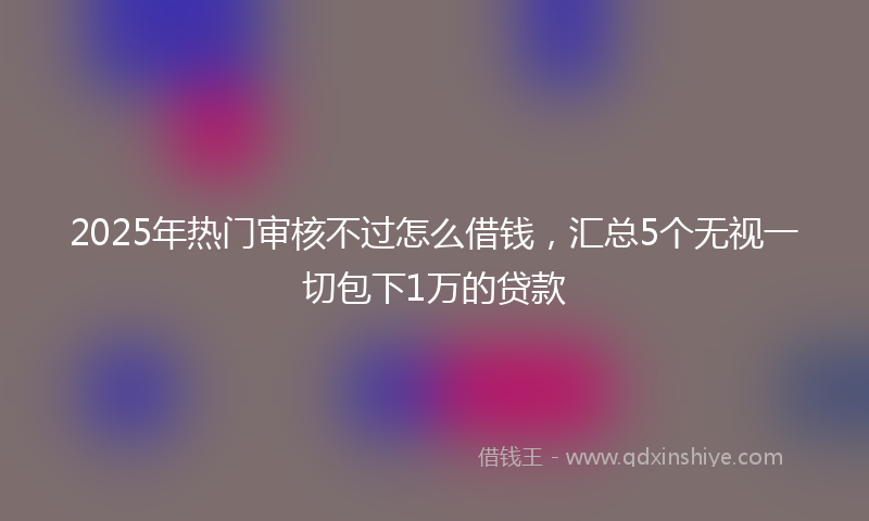 2025年热门审核不过怎么借钱，汇总5个无视一切包下1万的贷款