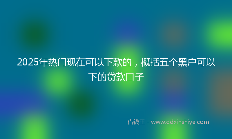 2025年热门现在可以下款的，概括五个黑户可以下的贷款口子