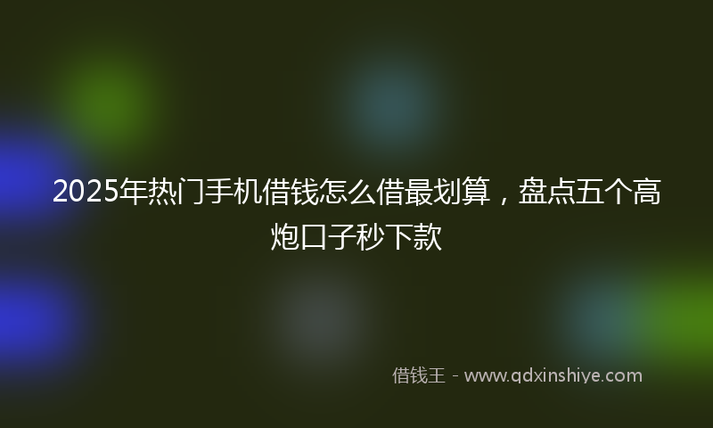 2025年热门手机借钱怎么借最划算，盘点五个高炮口子秒下款