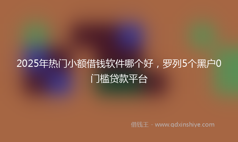 2025年热门小额借钱软件哪个好，罗列5个黑户0门槛贷款平台