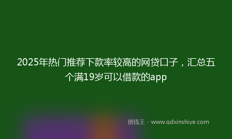 2025年热门推荐下款率较高的网贷口子，汇总五个满19岁可以借款的app