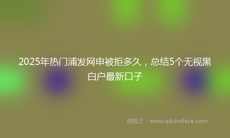 2025年热门浦发网申被拒多久，总结5个无视黑白户最新口子