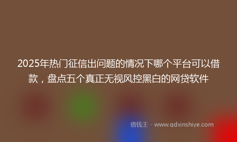2025年热门征信出问题的情况下哪个平台可以借款，盘点五个真正无视风控黑白的网贷软件
