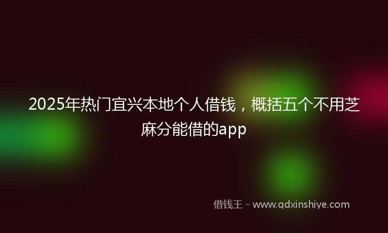 2025年热门宜兴本地个人借钱，概括五个不用芝麻分能借的app