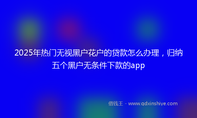 2025年热门无视黑户花户的贷款怎么办理，归纳五个黑户无条件下款的app