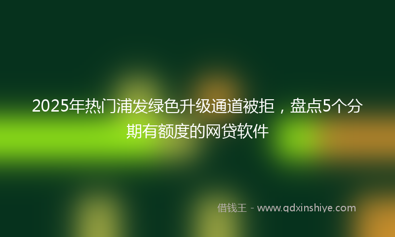 2025年热门浦发绿色升级通道被拒，盘点5个分期有额度的网贷软件