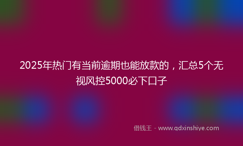 2025年热门有当前逾期也能放款的，汇总5个无视风控5000必下口子