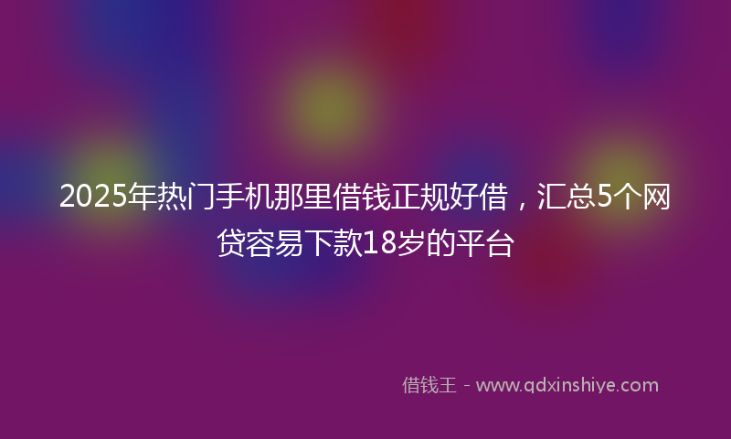 2025年热门手机那里借钱正规好借，汇总5个网贷容易下款18岁的平台