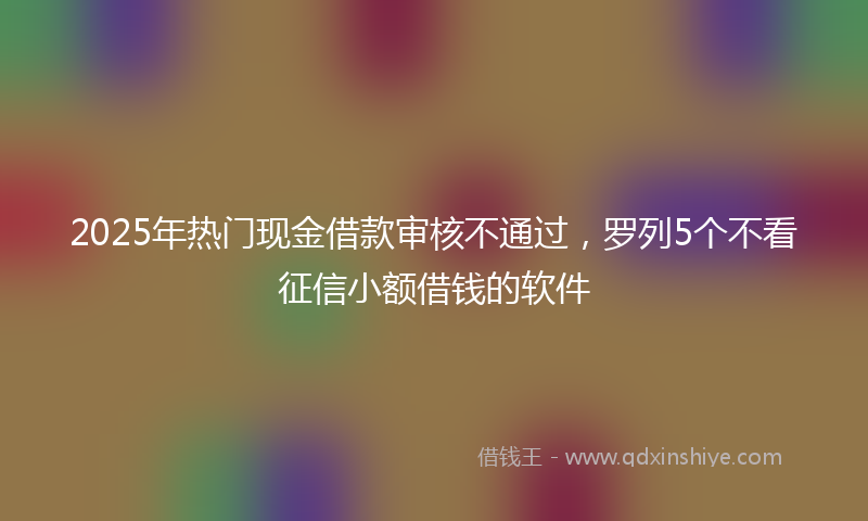2025年热门现金借款审核不通过，罗列5个不看征信小额借钱的软件