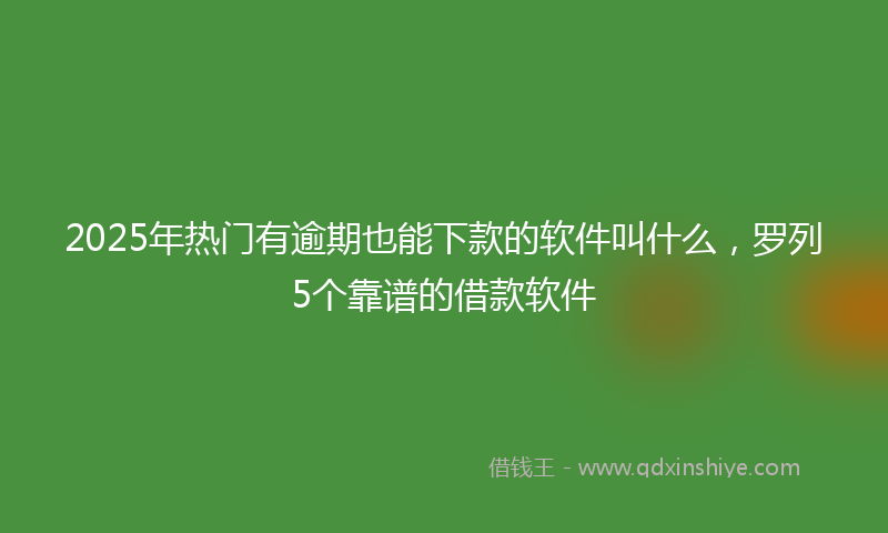 2025年热门有逾期也能下款的软件叫什么，罗列5个靠谱的借款软件