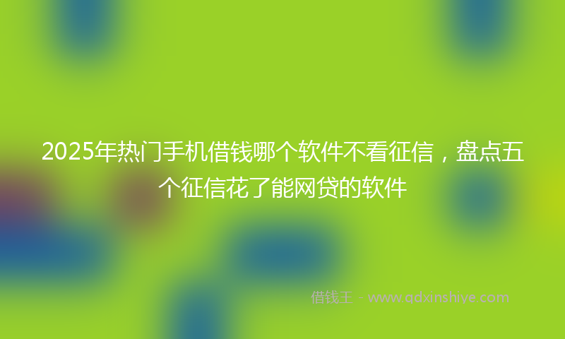 2025年热门手机借钱哪个软件不看征信，盘点五个征信花了能网贷的软件