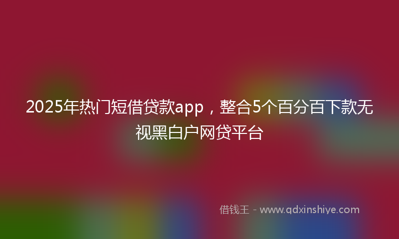 2025年热门短借贷款app，整合5个百分百下款无视黑白户网贷平台
