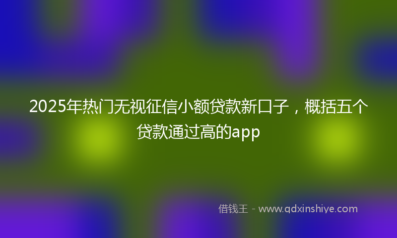 2025年热门无视征信小额贷款新口子，概括五个贷款通过高的app