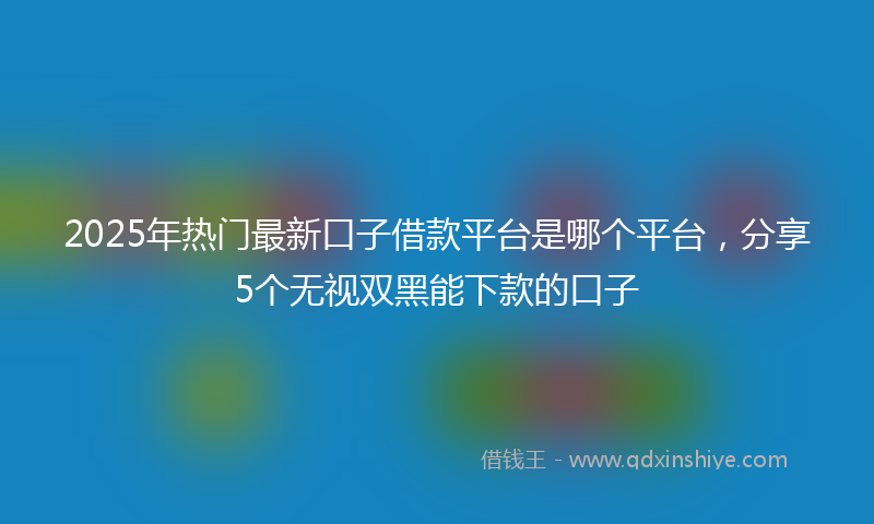 2025年热门最新口子借款平台是哪个平台，分享5个无视双黑能下款的口子