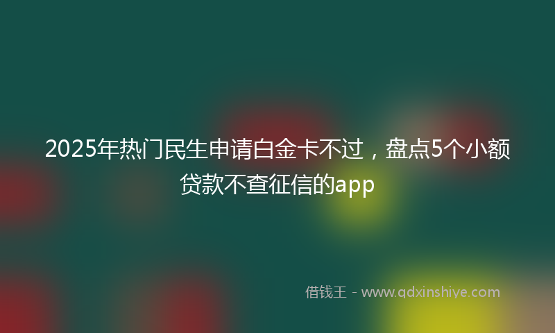 2025年热门民生申请白金卡不过，盘点5个小额贷款不查征信的app