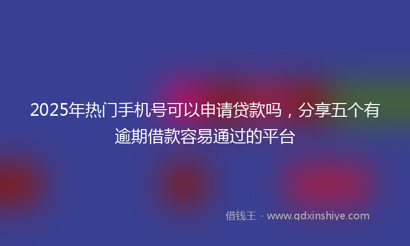 2025年热门手机号可以申请贷款吗，分享五个有逾期借款容易通过的平台