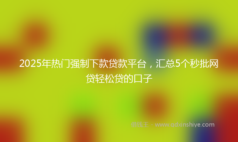 2025年热门强制下款贷款平台，汇总5个秒批网贷轻松贷的口子
