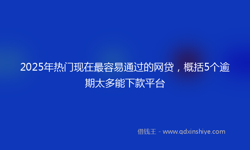 2025年热门现在最容易通过的网贷，概括5个逾期太多能下款平台