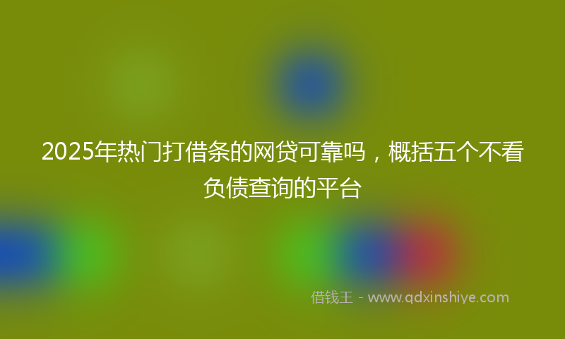 2025年热门打借条的网贷可靠吗，概括五个不看负债查询的平台