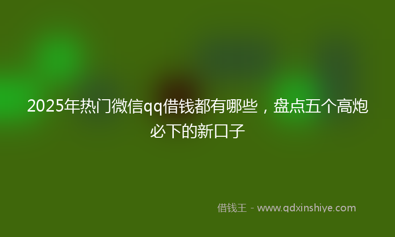 2025年热门微信qq借钱都有哪些，盘点五个高炮必下的新口子