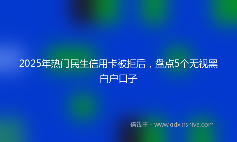 2025年热门民生信用卡被拒后，盘点5个无视黑白户口子