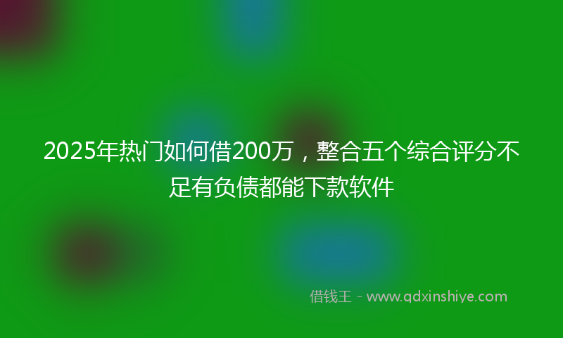 2025年热门如何借200万，整合五个综合评分不足有负债都能下款软件