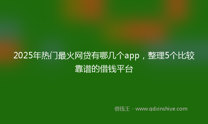 2025年热门最火网贷有哪几个app，整理5个比较靠谱的借钱平台