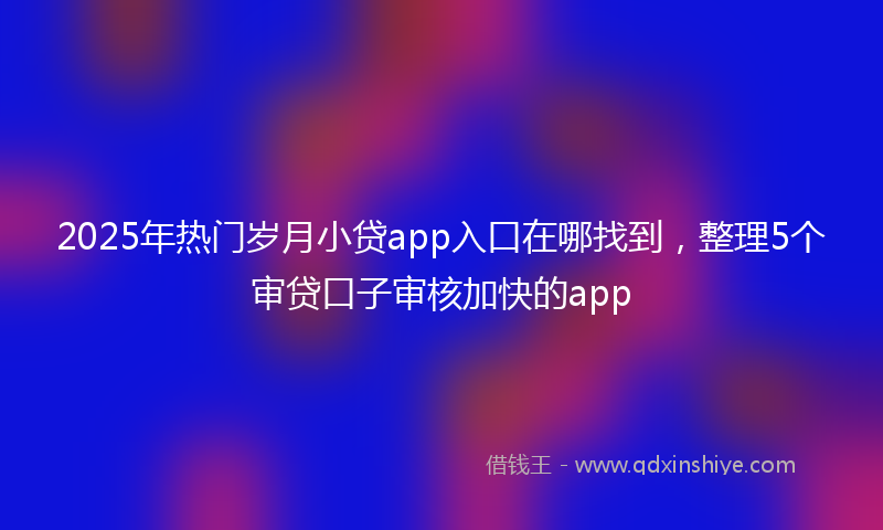 2025年热门岁月小贷app入口在哪找到，整理5个审贷口子审核加快的app