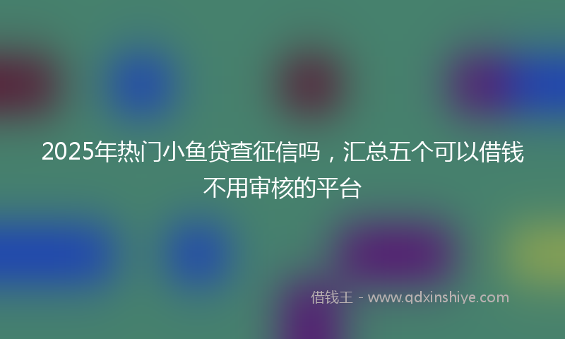 2025年热门小鱼贷查征信吗，汇总五个可以借钱不用审核的平台