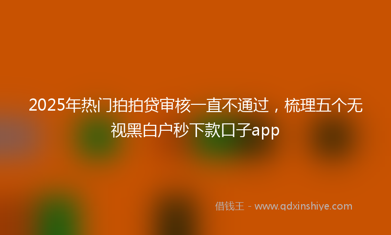 2025年热门拍拍贷审核一直不通过，梳理五个无视黑白户秒下款口子app