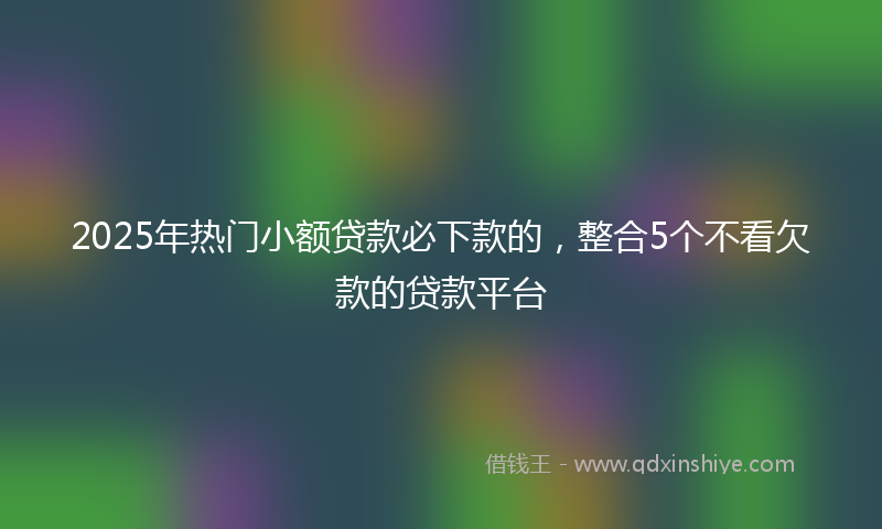 2025年热门小额贷款必下款的，整合5个不看欠款的贷款平台