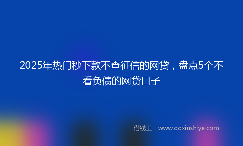 2025年热门秒下款不查征信的网贷，盘点5个不看负债的网贷口子