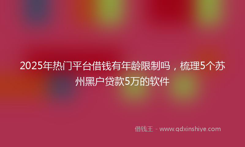 2025年热门平台借钱有年龄限制吗，梳理5个苏州黑户贷款5万的软件