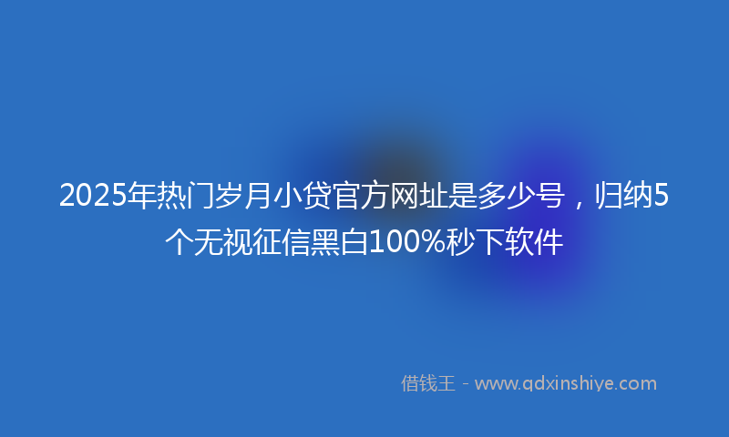 2025年热门岁月小贷官方网址是多少号，归纳5个无视征信黑白100%秒下软件