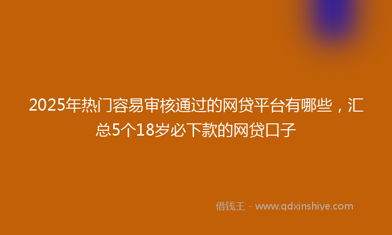 2025年热门容易审核通过的网贷平台有哪些，汇总5个18岁必下款的网贷口子