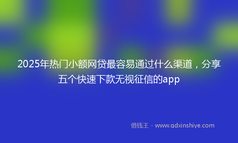 2025年热门小额网贷最容易通过什么渠道，分享五个快速下款无视征信的app