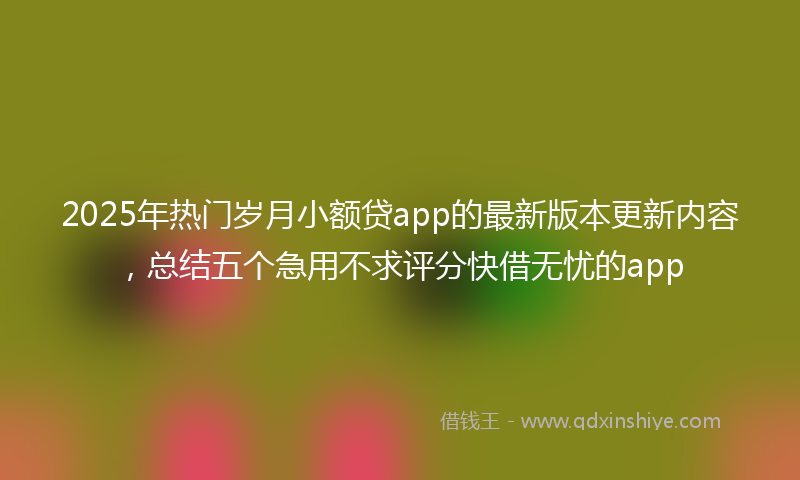 2025年热门岁月小额贷app的最新版本更新内容，总结五个急用不求评分快借无忧的app