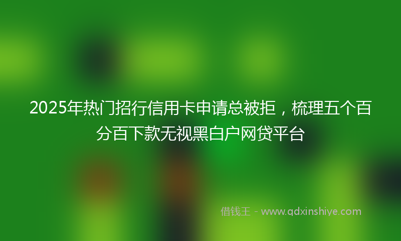 2025年热门招行信用卡申请总被拒，梳理五个百分百下款无视黑白户网贷平台