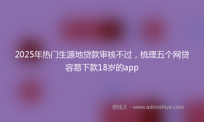 2025年热门生源地贷款审核不过，梳理五个网贷容易下款18岁的app