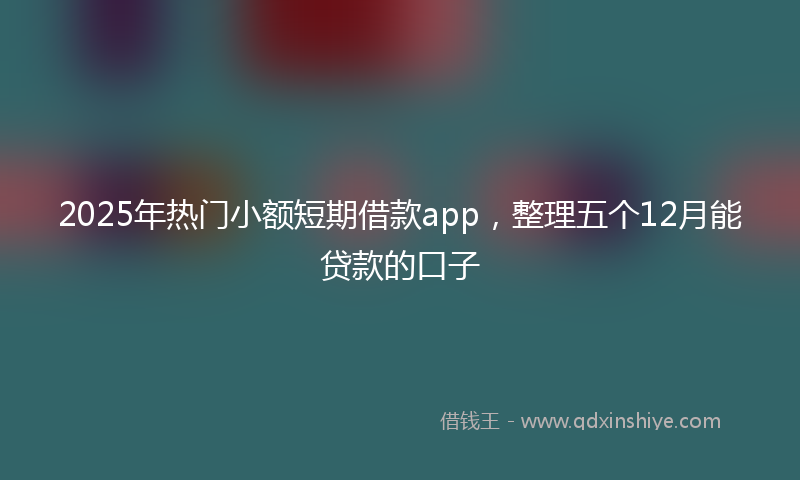 2025年热门小额短期借款app，整理五个12月能贷款的口子